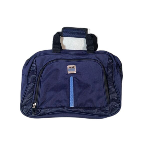 JEEP BRAND CARRY ON LAPTOP COMPUTER BAG  BLUE ZIPPER CLOSURE - Picture 1 of 8